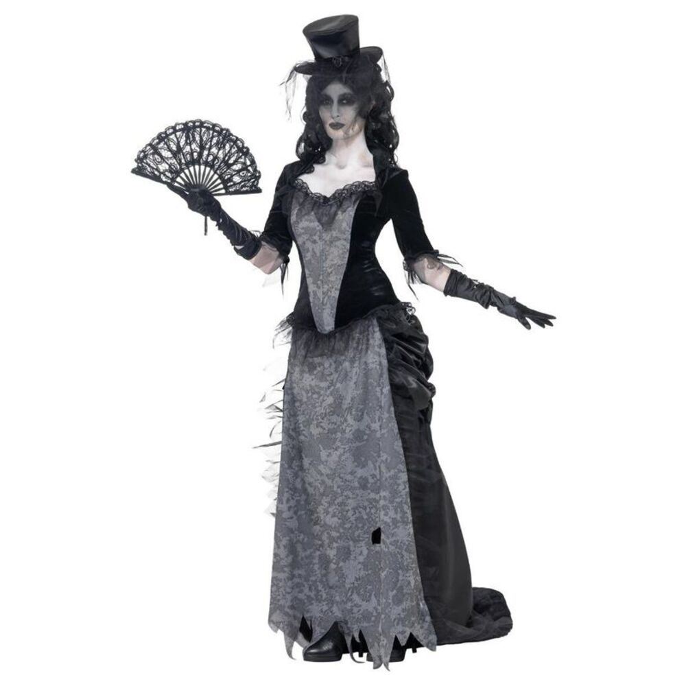 Smiffys Womens/Ladies Ghost Town Widow Costume Set / Gray